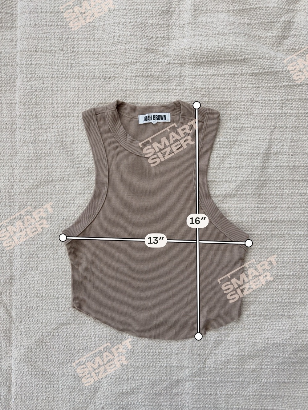 Joah Brown Body Tank Ribbed Cropped Tank Top in Beige - Picture 6 of 8